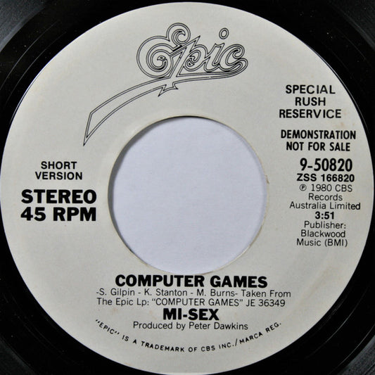 Mi-Sex : Computer Games (7", Promo, Styrene)