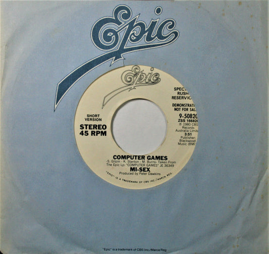 Mi-Sex : Computer Games (7", Promo, Styrene)