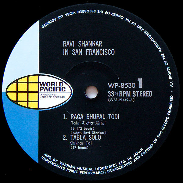 Ravi Shankar : Ravi Shankar In San Francisco (LP, Album)