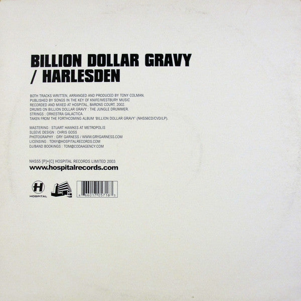 London Elektricity : Billion Dollar Gravy / Harlesden (12")
