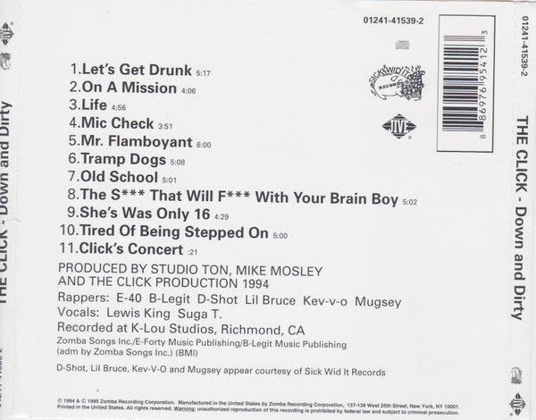 The Click (2) : Down And Dirty (CD, Album, RE, Son)
