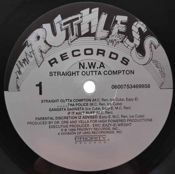 N.W.A* : Straight Outta Compton (LP, Album, RE, RP, 180)