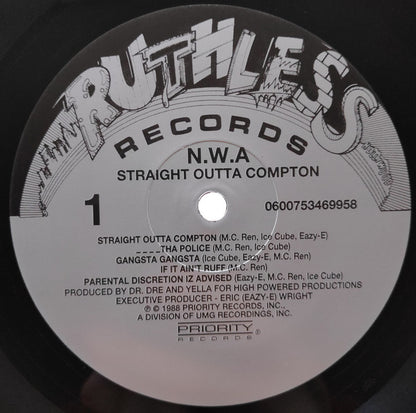 N.W.A* : Straight Outta Compton (LP, Album, RE, RP, 180)