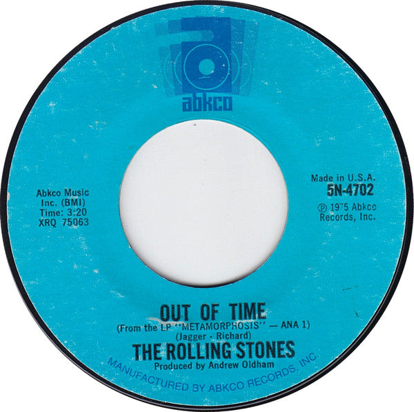 The Rolling Stones : Out Of Time (7", Single, Mono, Styrene, Mon)