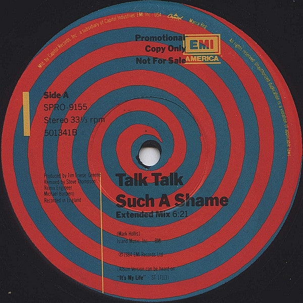 Talk Talk : Such A Shame (12", Single, Promo)