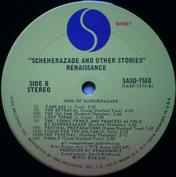Renaissance (4) : Scheherazade And Other Stories (LP, Album, San)