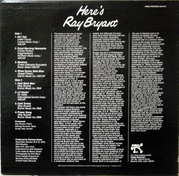 Ray Bryant : Here's Ray Bryant (LP, Album, RP)