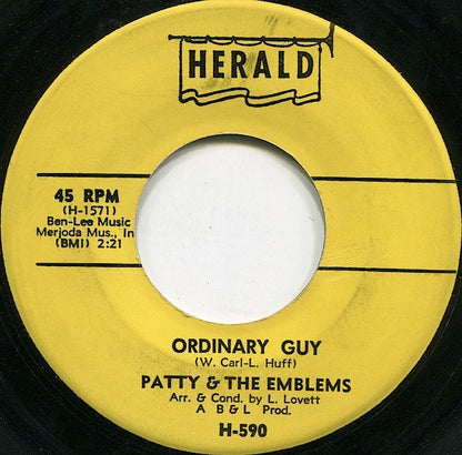 Patty & The Emblems : Mixed-Up, Shook-Up, Girl / Ordinary Guy (7", Single)
