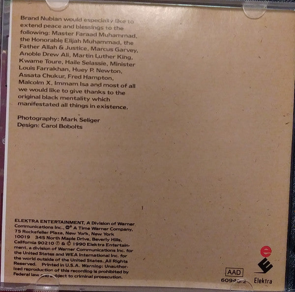 Brand Nubian : One For All (CD, Album, RP, Cin)