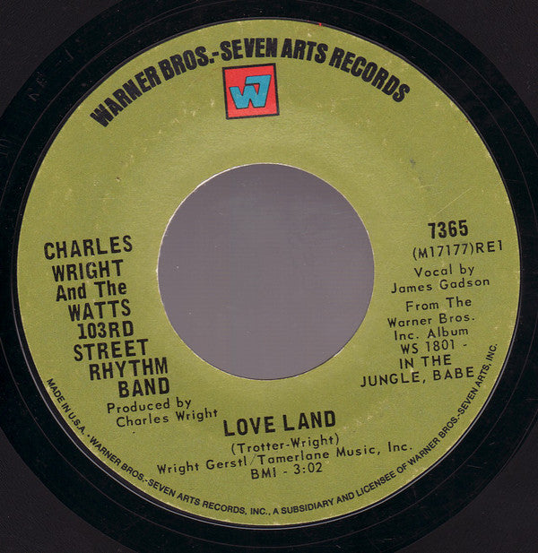 Charles Wright And The Watts 103rd Street Rhythm Band* : Love Land (7", Single, Styrene)