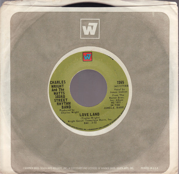 Charles Wright And The Watts 103rd Street Rhythm Band* : Love Land (7", Single, Styrene)