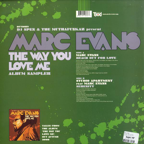 DJ Spen & The MuthaFunkaz Present Marc Evans : The Way You Love Me (Album Sampler) (12", Smplr)