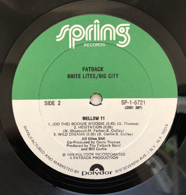 Fatback* : Brite Lites, Big City (LP, Album)