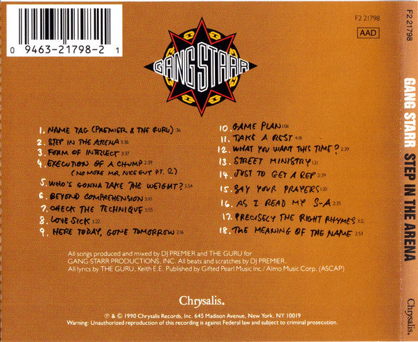 Gang Starr : Step In The Arena (CD, Album, RE)