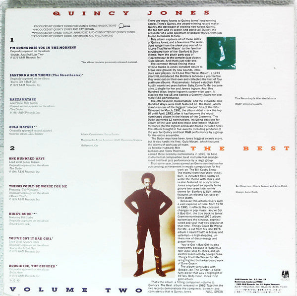 Quincy Jones : The Best Of Volume 2 (LP, Comp)