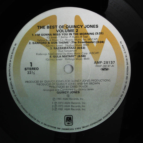 Quincy Jones : The Best Of Volume 2 (LP, Comp)
