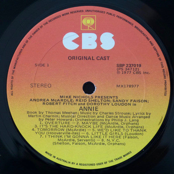 Original Cast* : Annie (A New Musical) (LP, Gat)