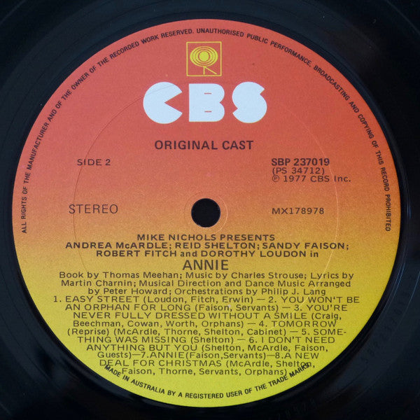 Original Cast* : Annie (A New Musical) (LP, Gat)