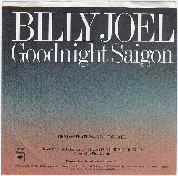 Billy Joel : Goodnight Saigon (7", Promo, Pit)