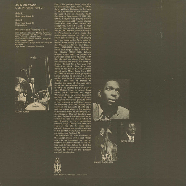 John Coltrane : Live In Paris Part 2 (LP, Album)