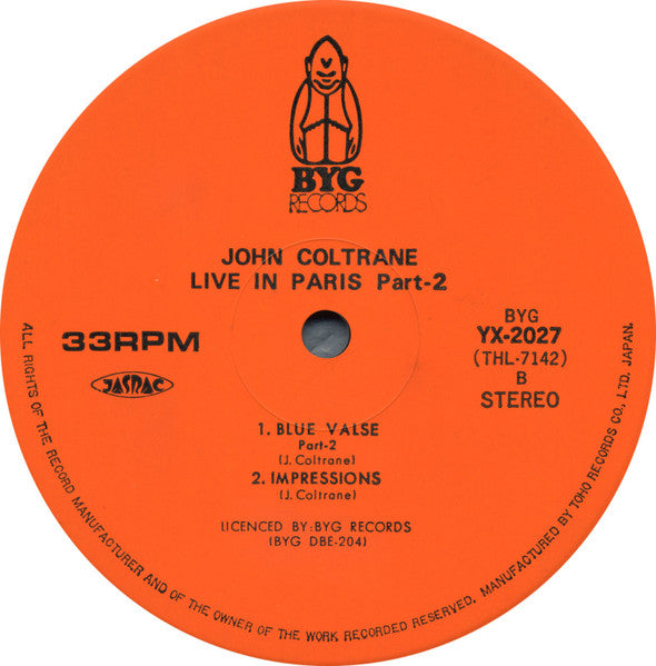 John Coltrane : Live In Paris Part 2 (LP, Album)