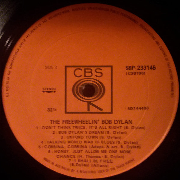 Bob Dylan : The Freewheelin' Bob Dylan (LP, Album)