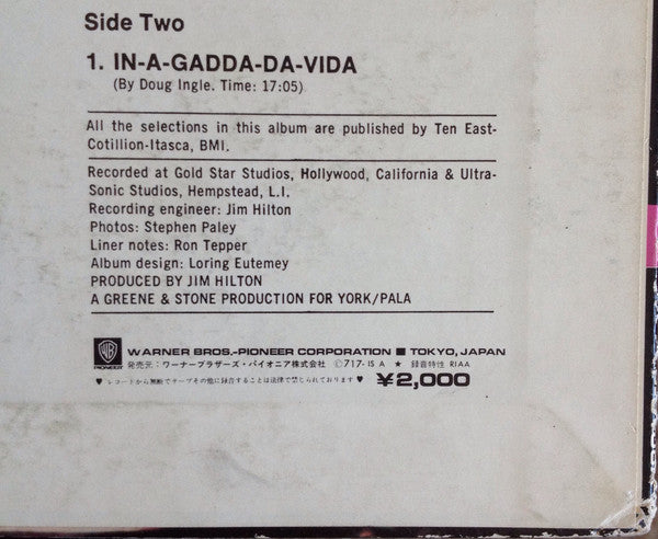 Iron Butterfly : In-A-Gadda-Da-Vida (LP, Album, RE)