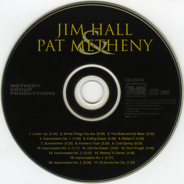 Jim Hall & Pat Metheny : Jim Hall & Pat Metheny (CD, Album)