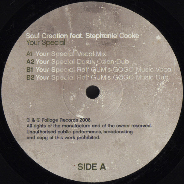 Soul Creation Feat. Stephanie Cooke : You're Special (12")