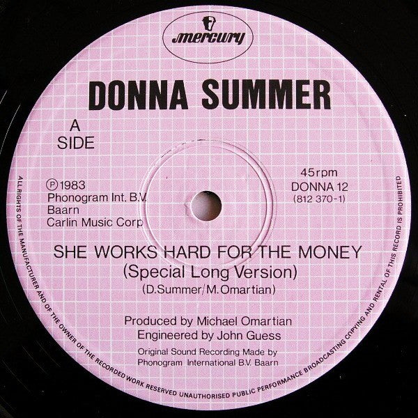 Donna Summer : She Works Hard For The Money (12", Single)