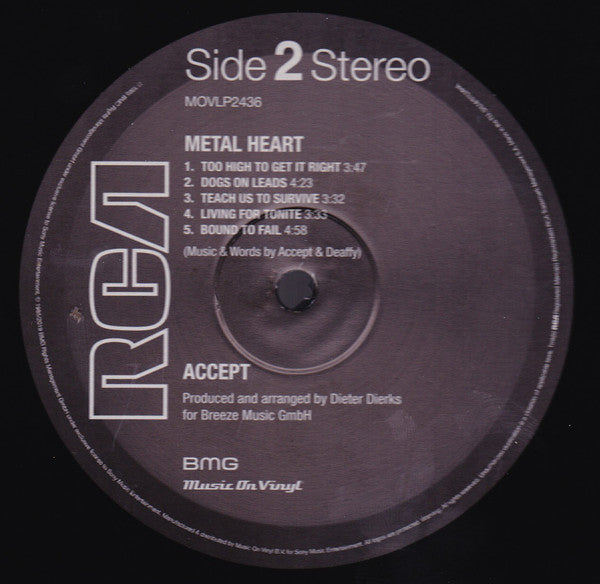 Accept : Metal Heart (LP, Album, RE)