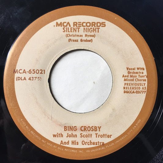 Bing Crosby : Silent Night (Christmas Hymn) / Adeste Fideles (Oh, Come, All Ye Faithful) (7", RE, RP)