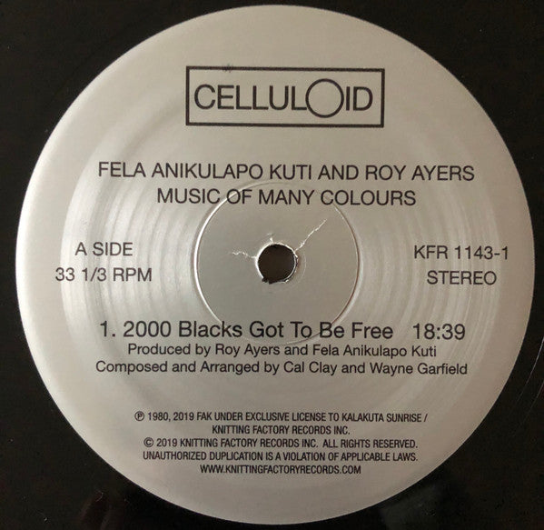 Fela Anikulapo Kuti* And Roy Ayers : Music Of Many Colours (LP, Album, RE)