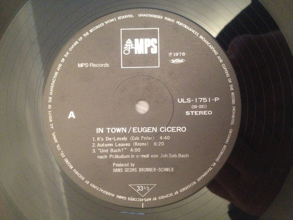 Eugen Cicero : In Town (LP, Album, Ltd, RE)