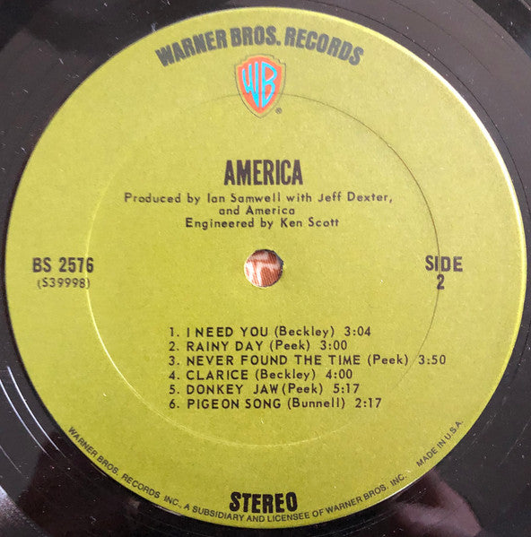 America (2) : America (LP, Album, RP, Ter)