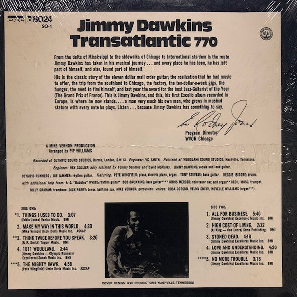 Jimmy Dawkins : Transatlantic 770 (LP, Album, RE, RP)