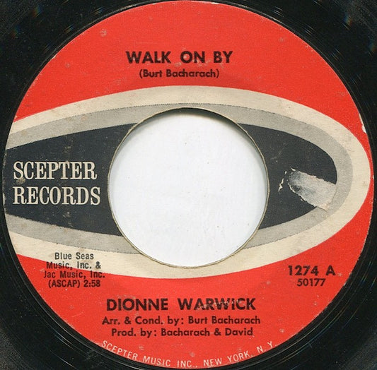 Dionne Warwick : Walk On By (7", Single, Styrene)
