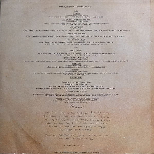 Minnie Riperton : Perfect Angel (LP, Album)