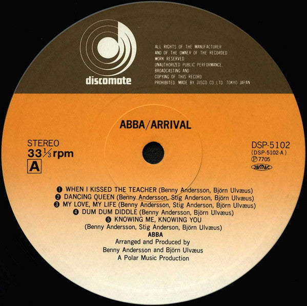 ABBA = アバ* : Arrival = アライバル (LP, Album, RP)