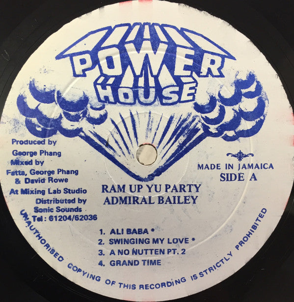 Admiral Bailey : Ram Up You Party (LP, Album)