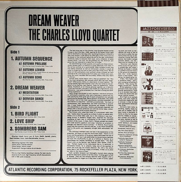 The Charles Lloyd Quartet : Dream Weaver (LP, Album, RE)