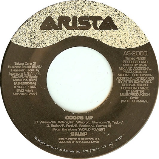 Snap! : Ooops Up (7")