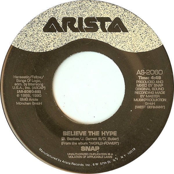 Snap! : Ooops Up (7")