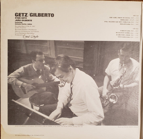 Stan Getz / João Gilberto Featuring Antonio Carlos Jobim : Getz / Gilberto (LP, Album, Gat)