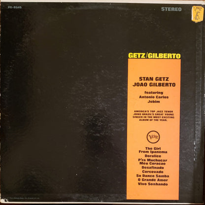 Stan Getz / João Gilberto Featuring Antonio Carlos Jobim : Getz / Gilberto (LP, Album, Gat)