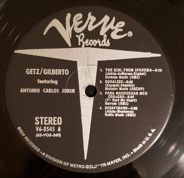 Stan Getz / João Gilberto Featuring Antonio Carlos Jobim : Getz / Gilberto (LP, Album, Gat)