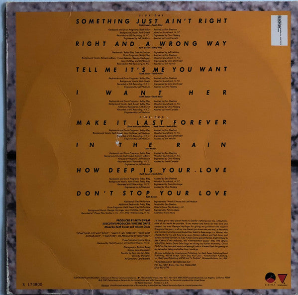 Keith Sweat : Make It Last Forever (LP, Album, Club, Spe)
