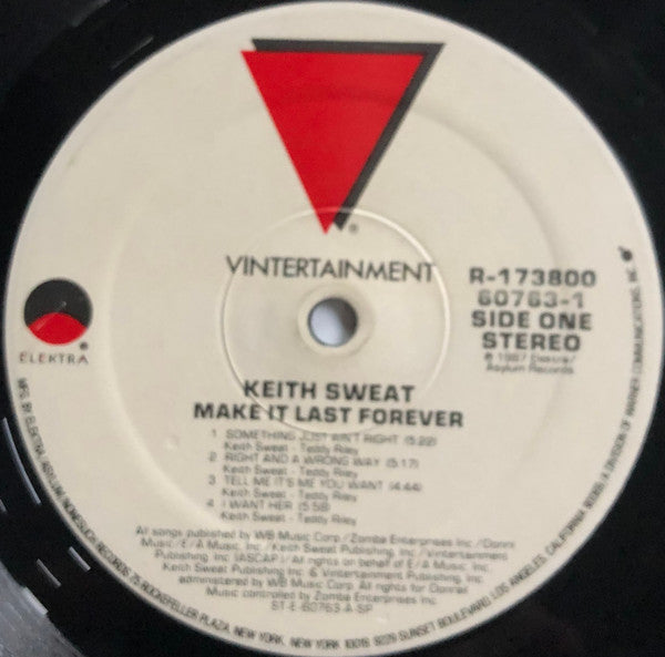 Keith Sweat : Make It Last Forever (LP, Album, Club, Spe)