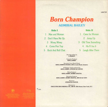 Admiral Bailey : Born Champion (LP)