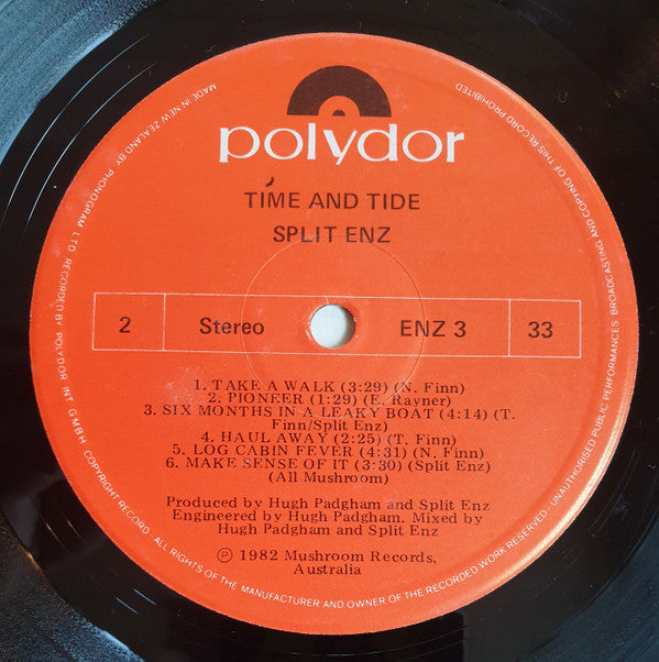 Split Enz : Time And Tide (LP, Album)